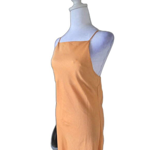 NWT Sage the Label Apricot Slip Midi Dress Criss Cross Back Minimalist Summer L - Picture 5 of 8